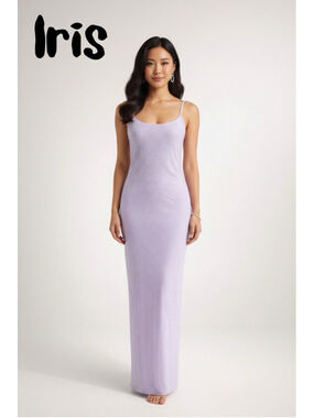 Iris Purple Sparkly Sequined Formal Low Back Evening‎ Prom Dress Large